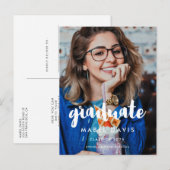 Moderne typografie Foto afstuderen Briefkaart (Voorkant / Achterkant)