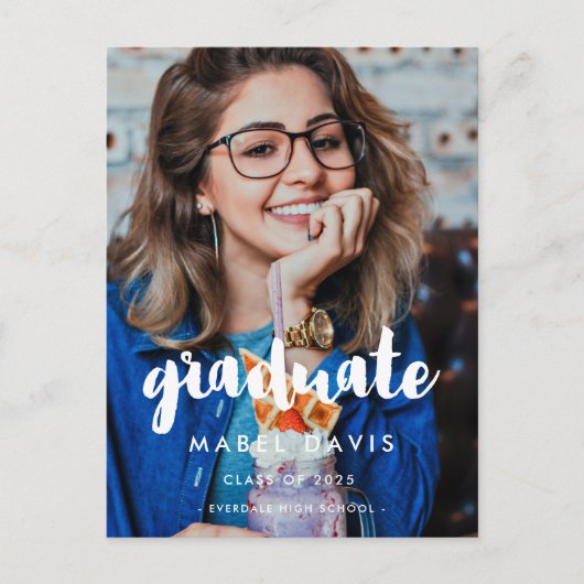 Moderne typografie Foto afstuderen Briefkaart (Voorkant)