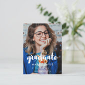 Moderne typografie Foto afstuderen Briefkaart (Staand voorkant)
