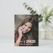 Moderne typografie foto afstuderen briefkaart (Staand voorkant)