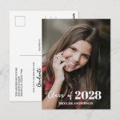 Moderne typografie foto afstuderen briefkaart (Voorkant / Achterkant)