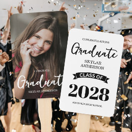 Moderne typografie foto afstuderen handwaaier