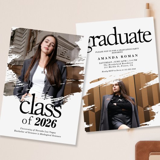 Moderne Typografie Foto Afstuderen Kaart