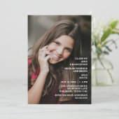 Moderne typografie foto afstuderen kaart (Staand voorkant)