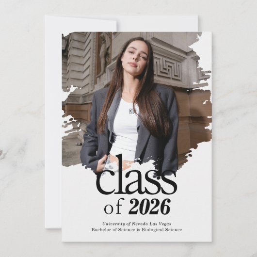 Moderne Typografie Foto Afstuderen Kaart (Voorkant)