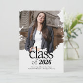Moderne Typografie Foto Afstuderen Kaart (Staand voorkant)