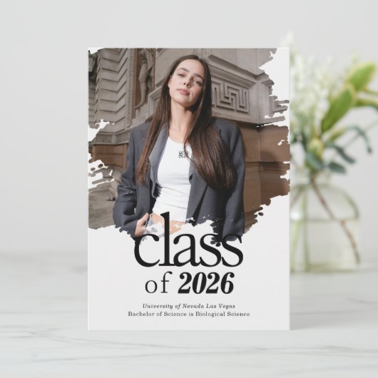 Moderne Typografie Foto Afstuderen Kaart (Staand voorkant)