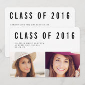 Moderne Typografie Foto Afstuderen kondiging Aankondiging (Voorkant / Achterkant)