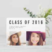 Moderne Typografie Foto Afstuderen kondiging Aankondiging (Staand voorkant)