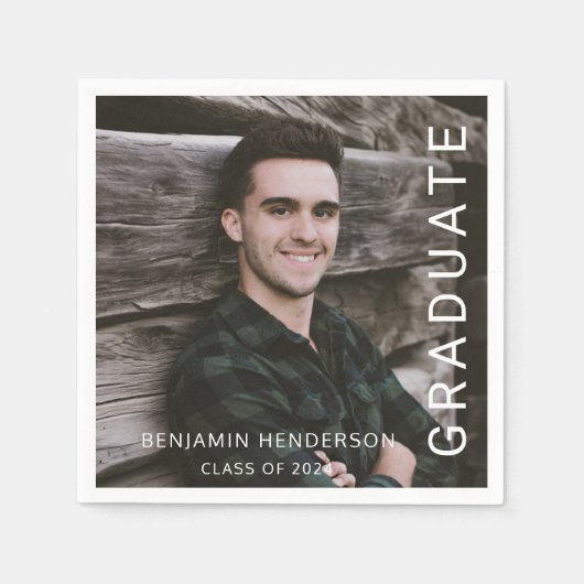 Moderne Typografie Foto Afstuderen Servet (Voorkant)