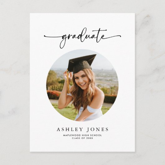 Moderne Typografie Foto Afstuderen Uitnodiging (Voorkant)