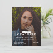 Moderne Typografie Foto Afstuderen | wit Kaart (Staand voorkant)