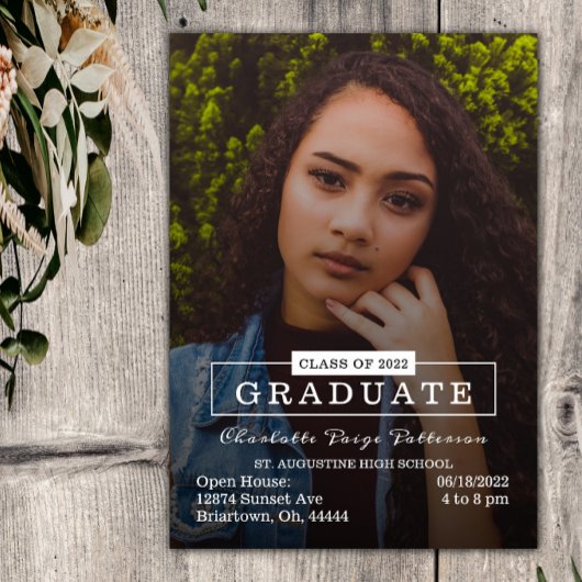 Moderne Typografie Foto Afstuderen | wit Kaart