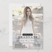 Moderne Typografie Foto Afstuderen | Zwart Kaart (Voorkant)