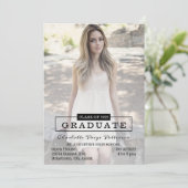 Moderne Typografie Foto Afstuderen | Zwart Kaart (Staand voorkant)