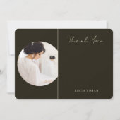 Moderne typografie Foto Bruidskaart bedankt (Voorkant)