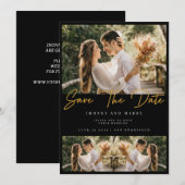 Moderne typografie foto-bruiloft bespaart datum kaart (Voorkant / Achterkant)