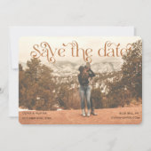 Moderne typografie foto-bruiloft bespaart datum save the date (Voorkant)