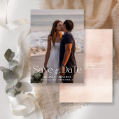 Moderne typografie foto-bruiloft bespaart datum save the date
