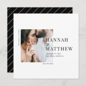 Moderne typografie foto bruiloft met de datum feestdagenkaart (Voorkant / Achterkant)