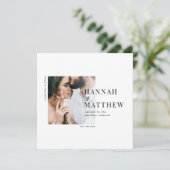 Moderne typografie foto bruiloft met de datum feestdagenkaart (Staand voorkant)