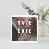 Moderne typografie foto bruiloft met de datum save the date (Staand voorkant)