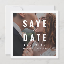 Moderne typografie foto bruiloft met de datum save the date