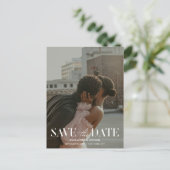 Moderne Typografie Foto bruiloft Opslagdatum Briefkaart (Staand voorkant)