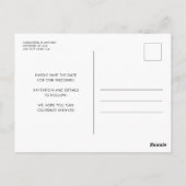 Moderne Typografie Foto bruiloft Opslagdatum Briefkaart (Achterkant)