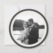 Moderne typografie foto bruiloft ronde cirkel save the date (Achterkant)