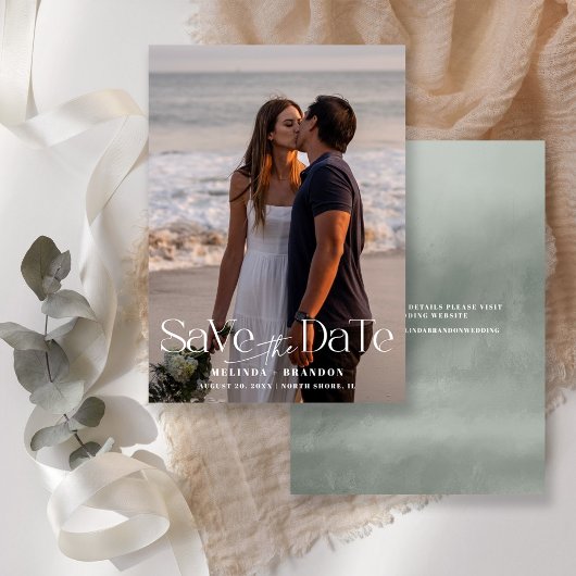 Moderne typografie foto bruiloft  save the date