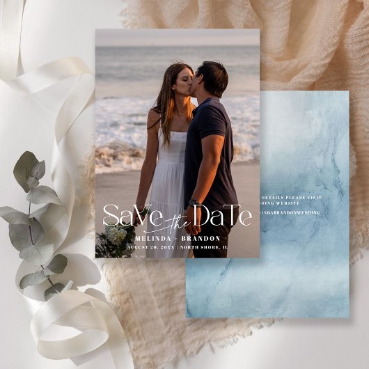 Moderne typografie foto bruiloft save the date