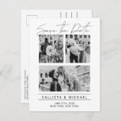 Moderne Typografie Foto bruiloft Save the Date Aankondigingskaart (Voorkant / Achterkant)