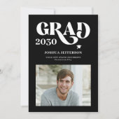Moderne typografie foto eenvoudig afstuderen aankondiging (Voorkant)