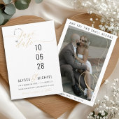 Moderne typografie foto elegante christelijke brui save the date