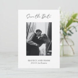 Moderne typografie foto elegante trouwdag save the date