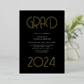 Moderne Typografie Foto Graduation Party Folie Uitnodiging (Staand Voorkant)