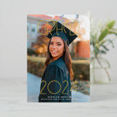 Moderne Typografie Foto Graduation Party Folie Uitnodiging (Staand Voorkant)