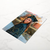 Moderne Typografie Foto Graduation Party Folie Uitnodiging (Gedraaid)