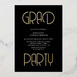 Moderne Typografie Foto Graduation Party Folie Uitnodiging