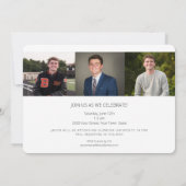 Moderne Typografie Foto Graduation Party Kaart (Achterkant)