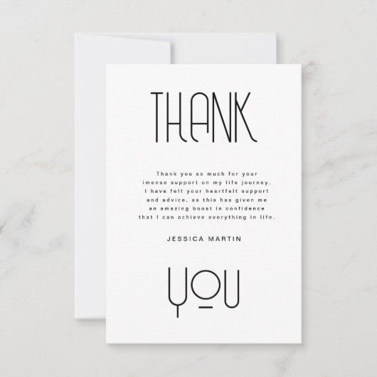 Moderne Typografie Foto Graduation Party Uitnodige Bedankkaart (Voorkant)