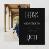 Moderne Typografie Foto Graduation Party Uitnodige Bedankkaart (Voorkant / Achterkant)