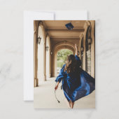 Moderne Typografie Foto Graduation Party Uitnodige Bedankkaart (Achterkant)