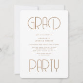 Moderne Typografie Foto Graduation Party Uitnodige Kaart (Voorkant)