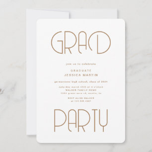 Moderne Typografie Foto Graduation Party Uitnodige Kaart