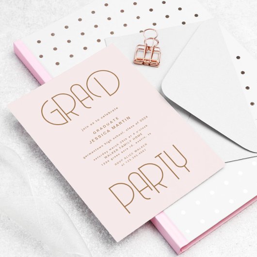 Moderne Typografie Foto Graduation Party Uitnodige Kaart