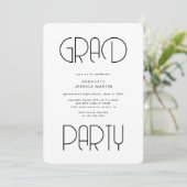 Moderne Typografie Foto Graduation Party Uitnodige Kaart (Staand voorkant)