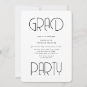 Moderne Typografie Foto Graduation Party Uitnodige Kaart (Voorkant)