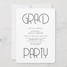 Moderne Typografie Foto Graduation Party Uitnodige Kaart